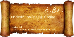 Andrásofszky Csaba névjegykártya